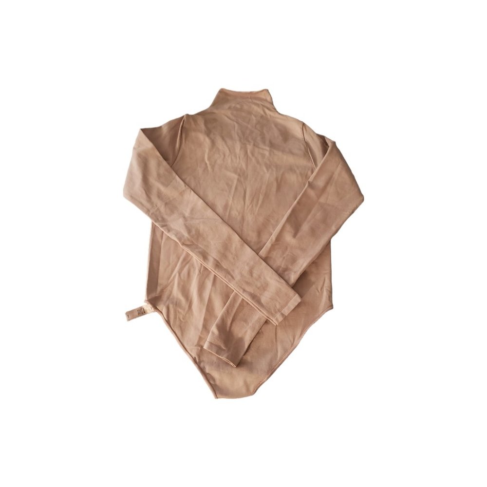 Skims Essential Mock Neck Brief Bodysuit Long Sleeve Ochre S/M